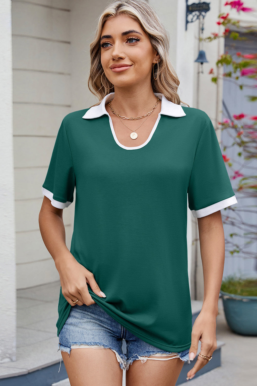 Evergreen Short Sleeve Collared Casual Shirt