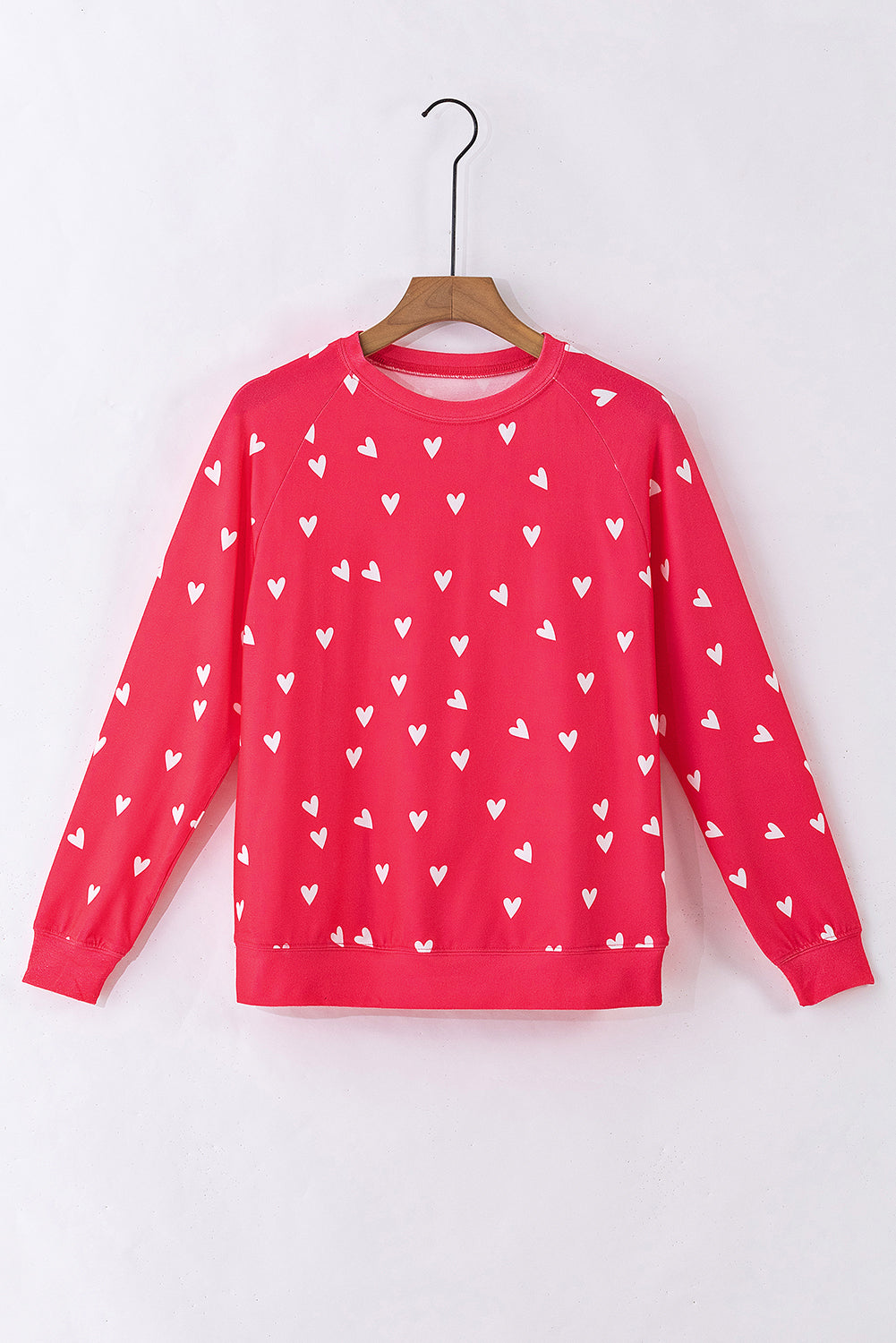 Red Heart Print Raglan Sleeve Top and Pants Set