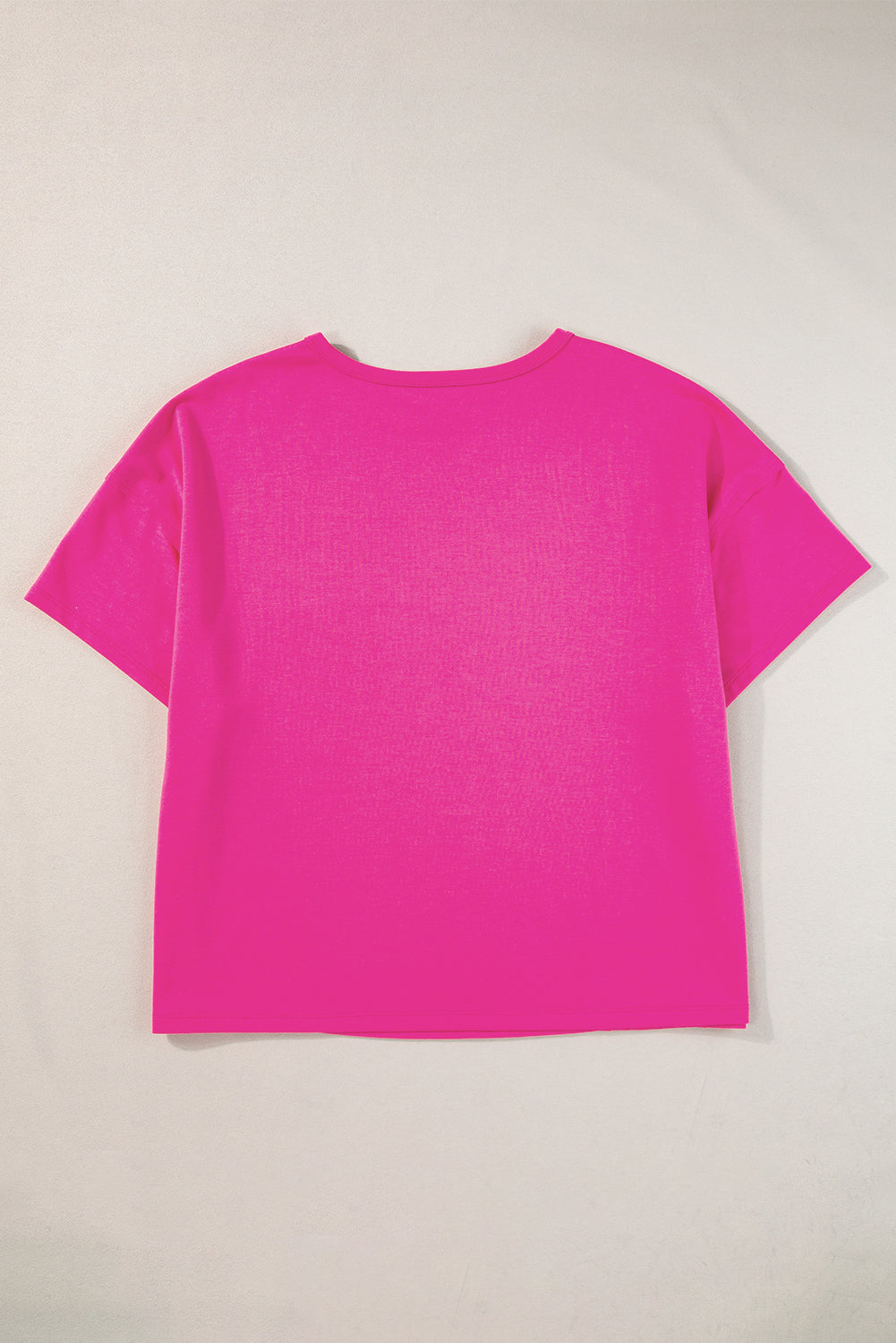 Bright Pink Patched Pocket Exposed Seam Oversized T Shirt