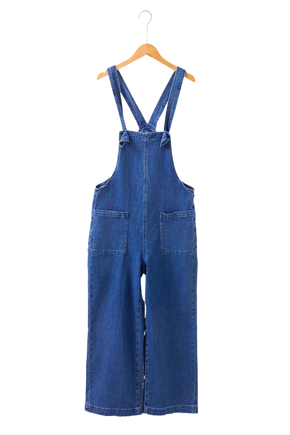 Prussian Blue Wide Leg Denim Jumpsuit