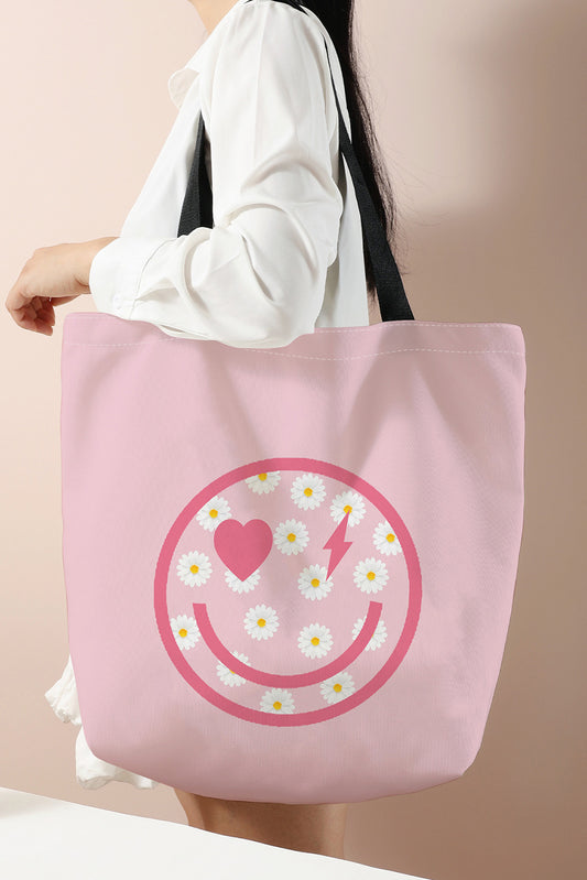 Pink Daisy Smile Face Shoulder Bag