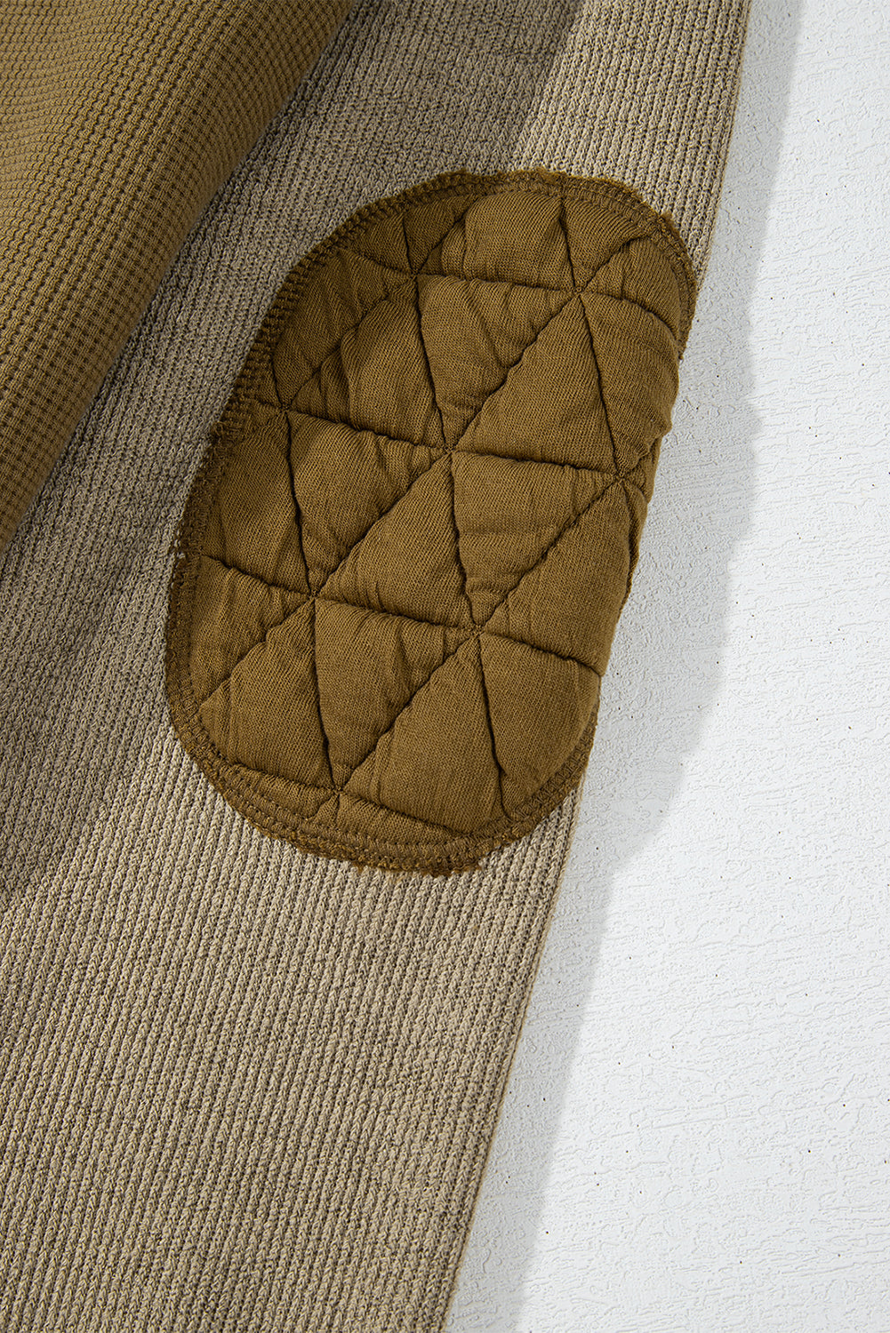 Beige Quilted Textured Patchwork Hooded Jacket