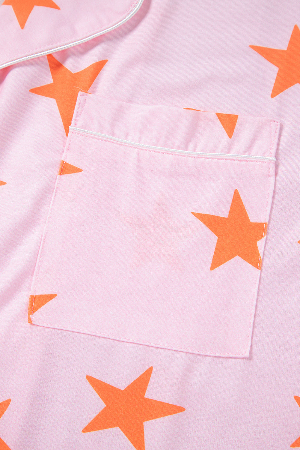 Pink Stars Short Sleeve Shirt and Shorts Pajama Set