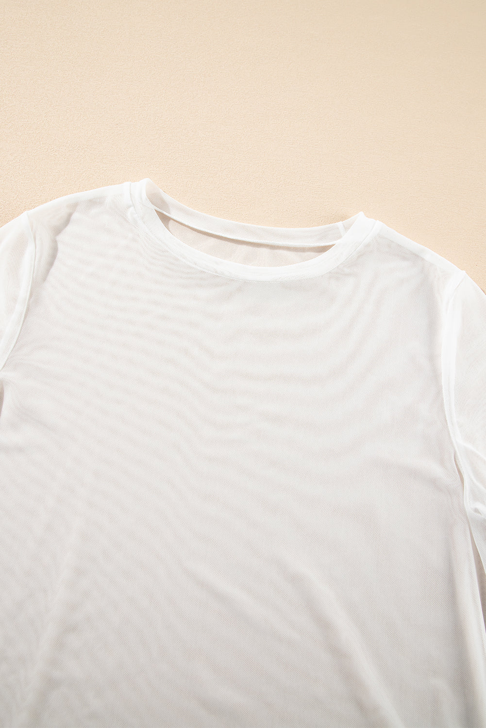 White Plain Sheer Mesh T-Shirt