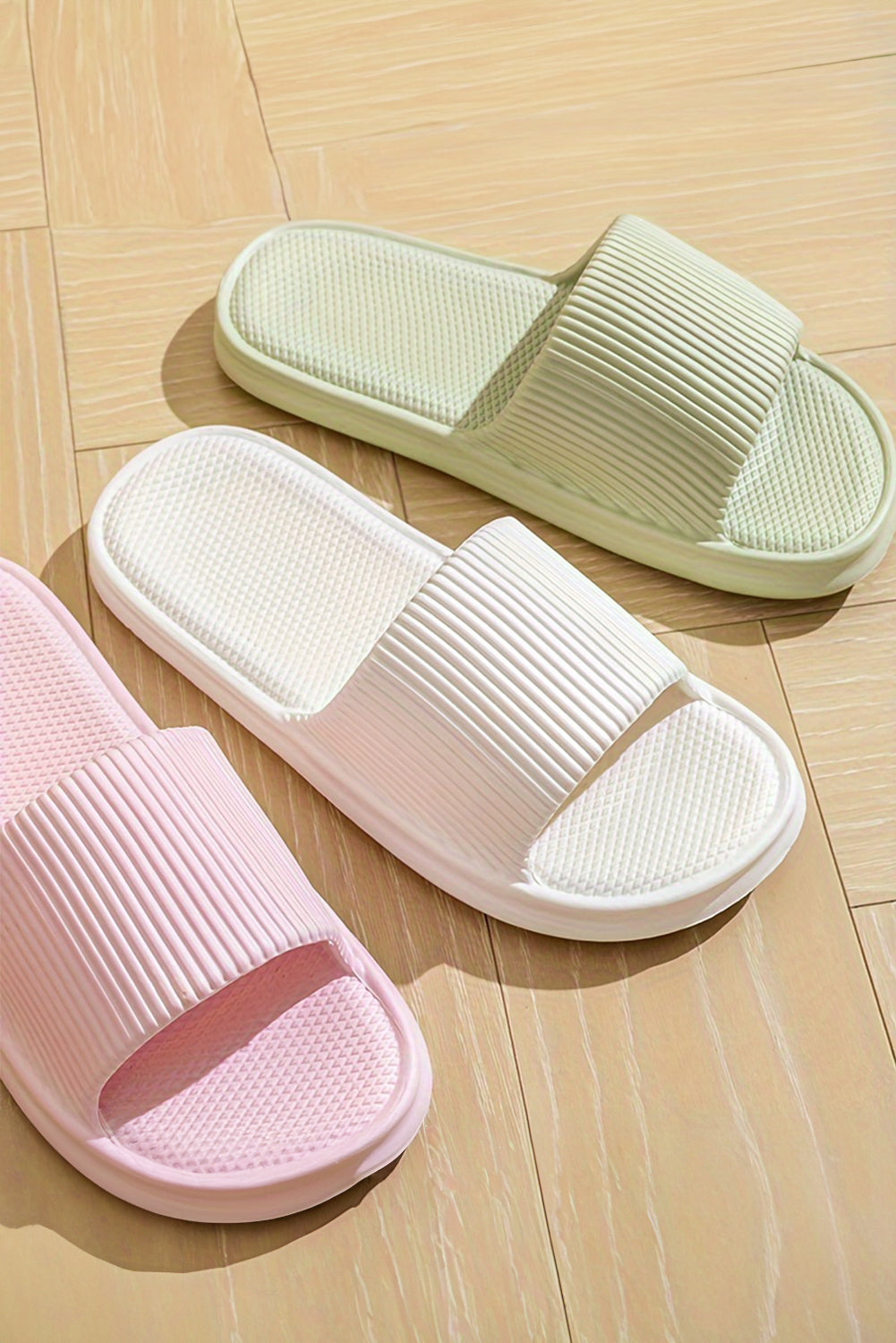 White Textured Soft EVA Home Slippers