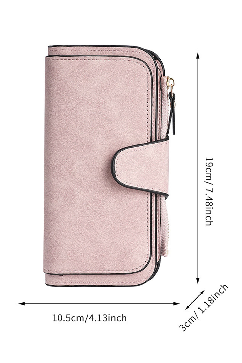 Pink PU Leather Multi-function Long Wallet