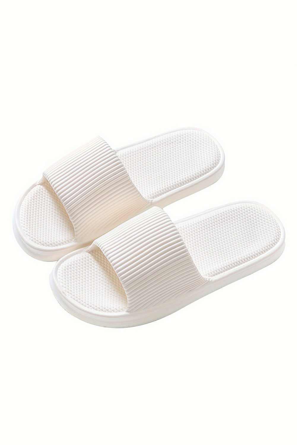 White Textured Soft EVA Home Slippers