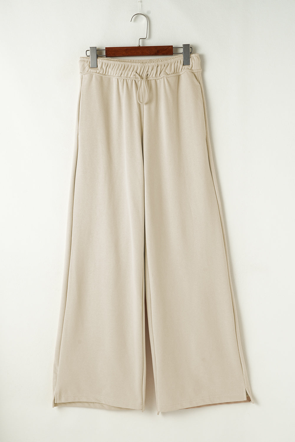 Apricot Solid Color Wide Leg Pants