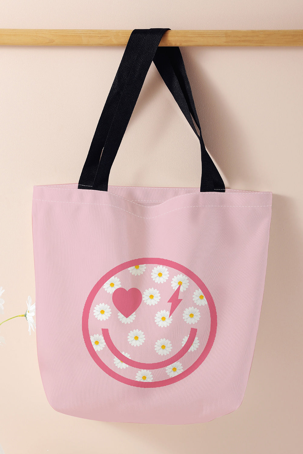 Pink Daisy Smile Face Shoulder Bag