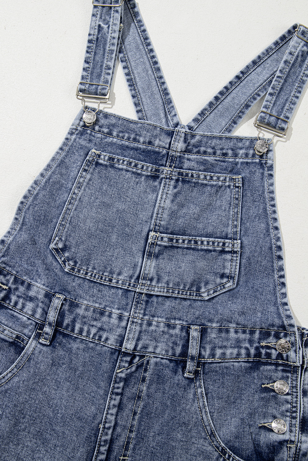 Sail Blue Straight Leg Pockets Denim Bib Overall