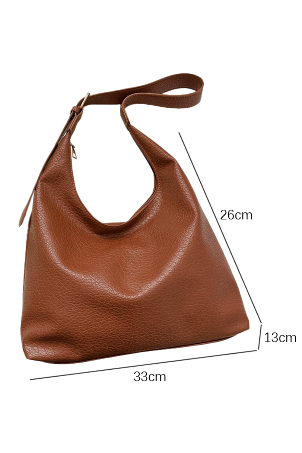 Coffee Adjustable Strap One Shoulder Leather Bag