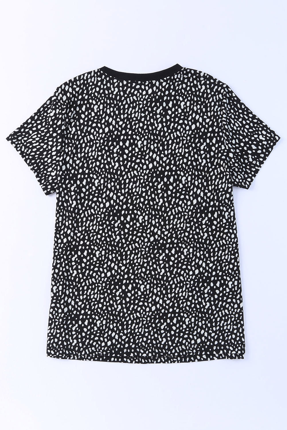 Red Cheetah Print Casual Short Sleeve Crew Neck T Shirt