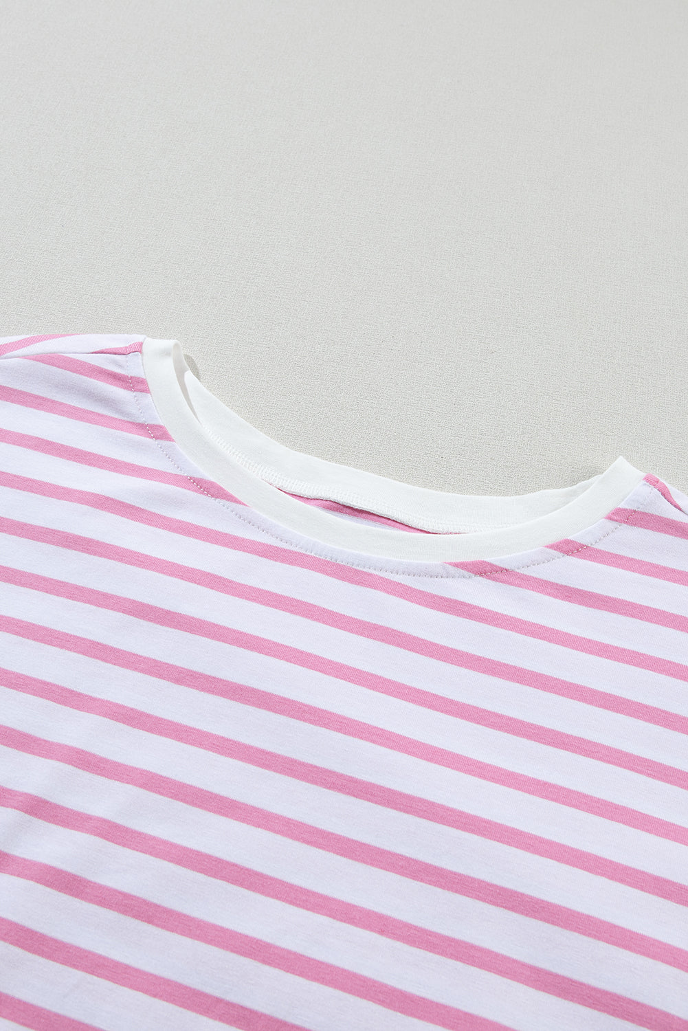 Blue Stripe Patchwork Slits Baggy T Shirt