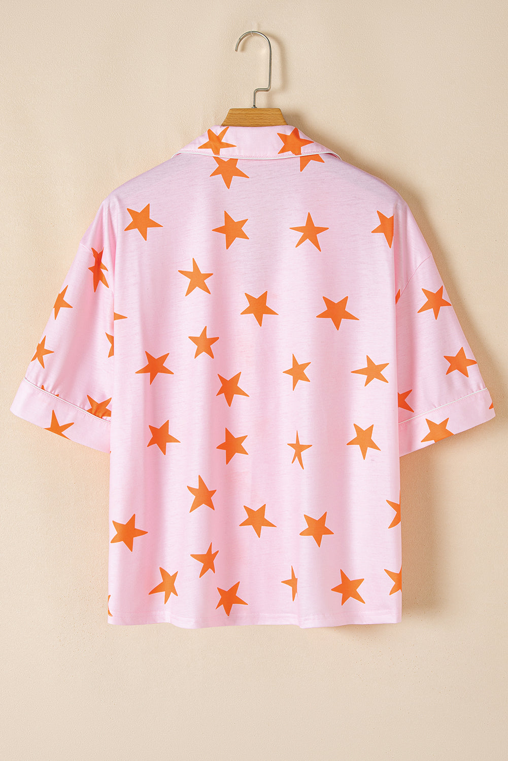 Pink Stars Short Sleeve Shirt and Shorts Pajama Set