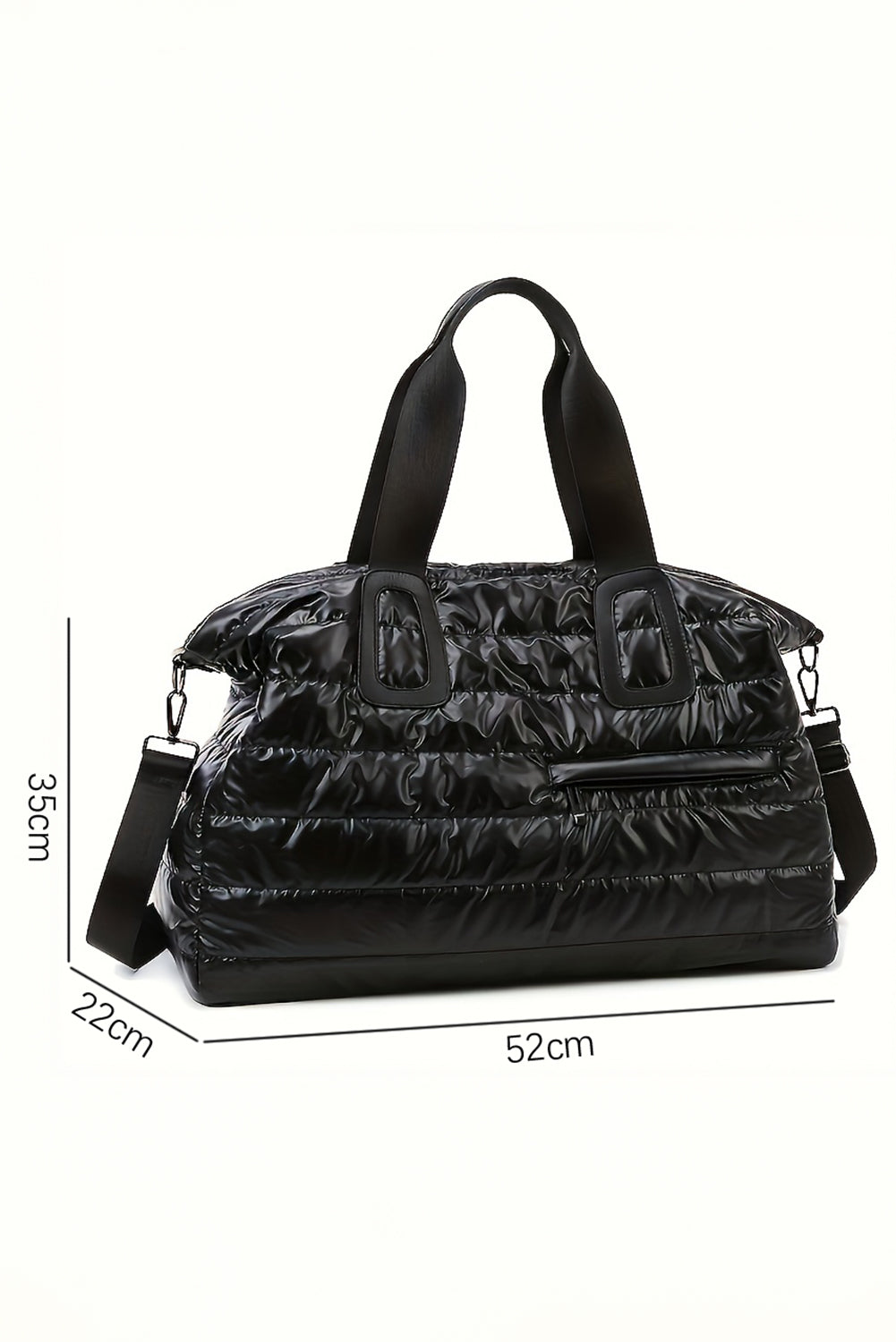 Black Puffy Quilted Tote Bag