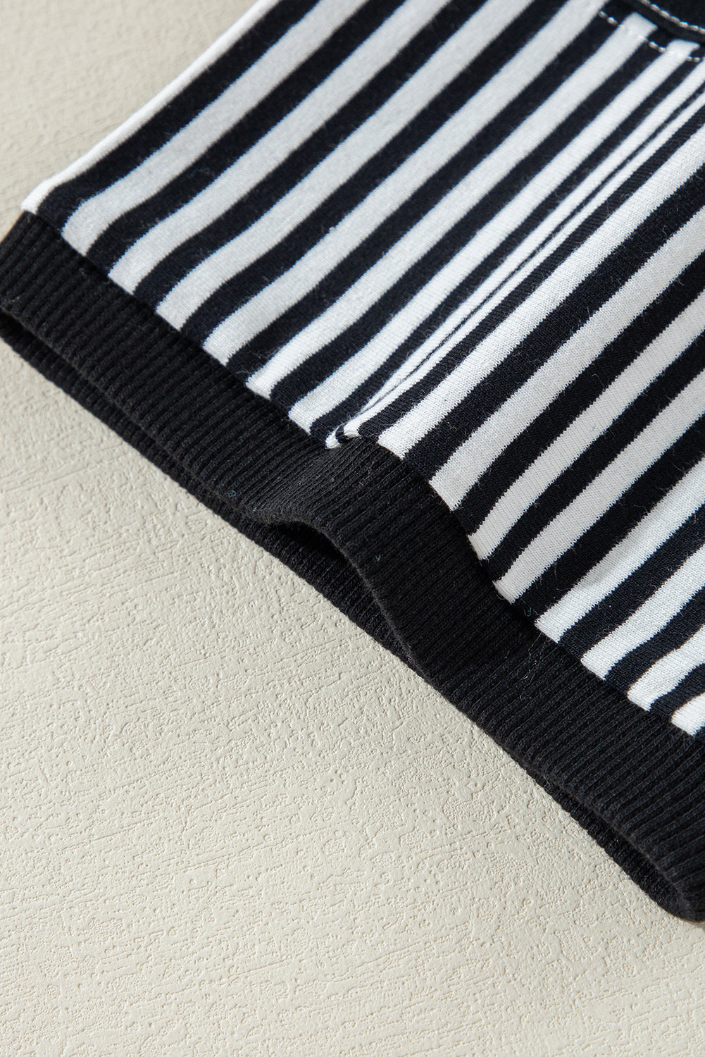 Black & White Striped Patchwork Oversized Tee