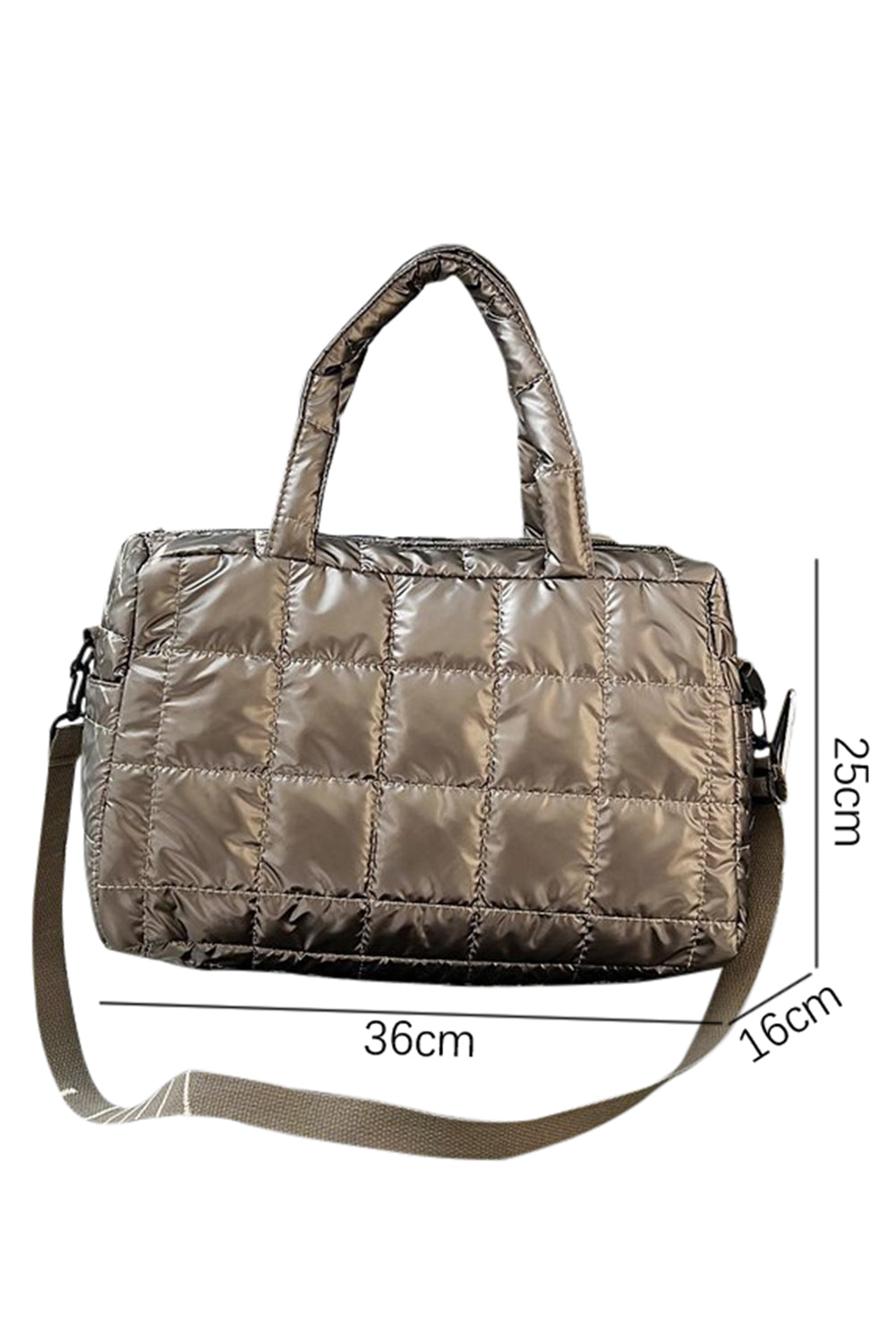 Gold Elegant Cotton Quilted Handbag