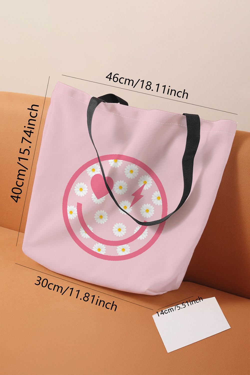 Pink Daisy Smile Face Shoulder Bag