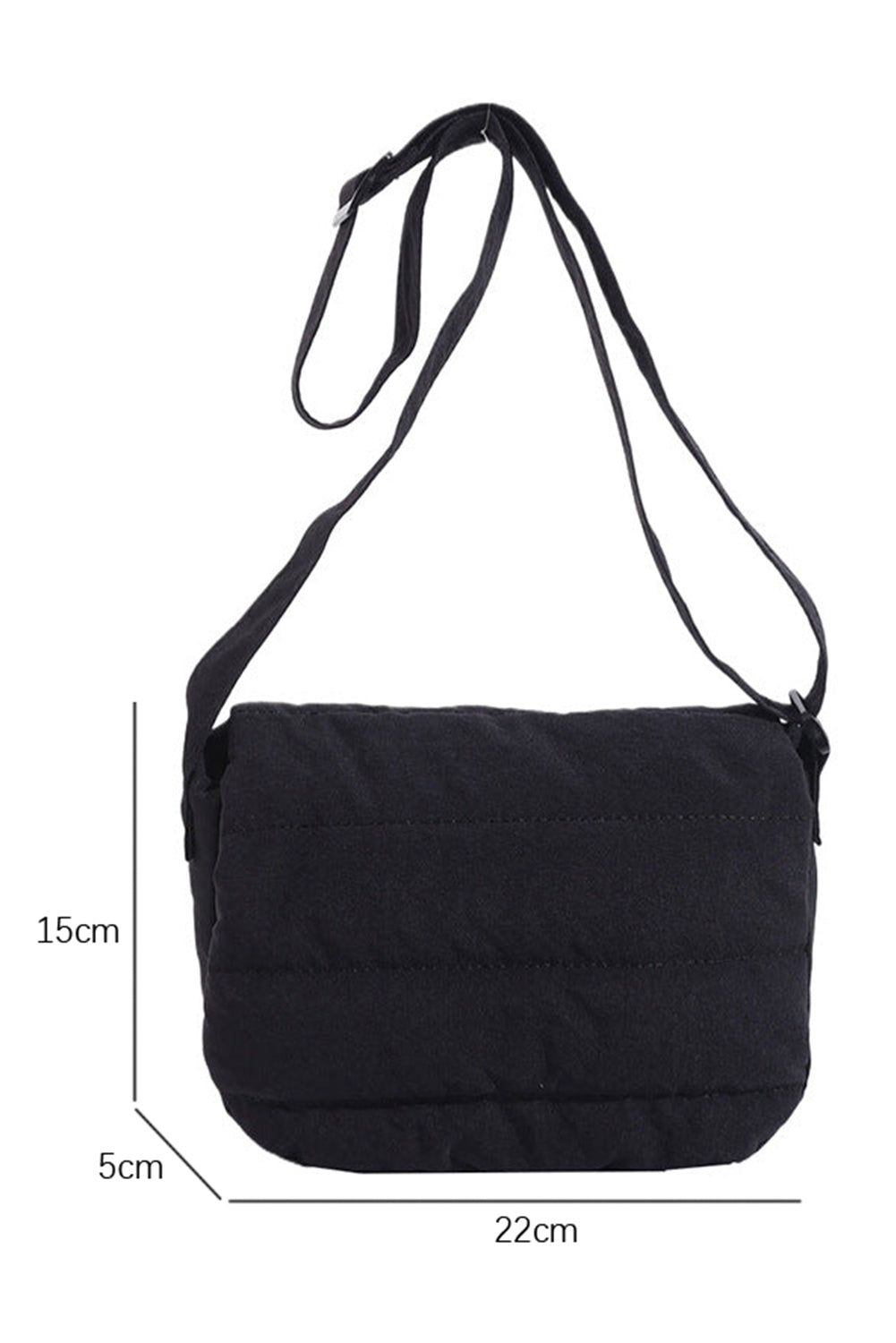 Black Quilted Cotton Crossbody Bag