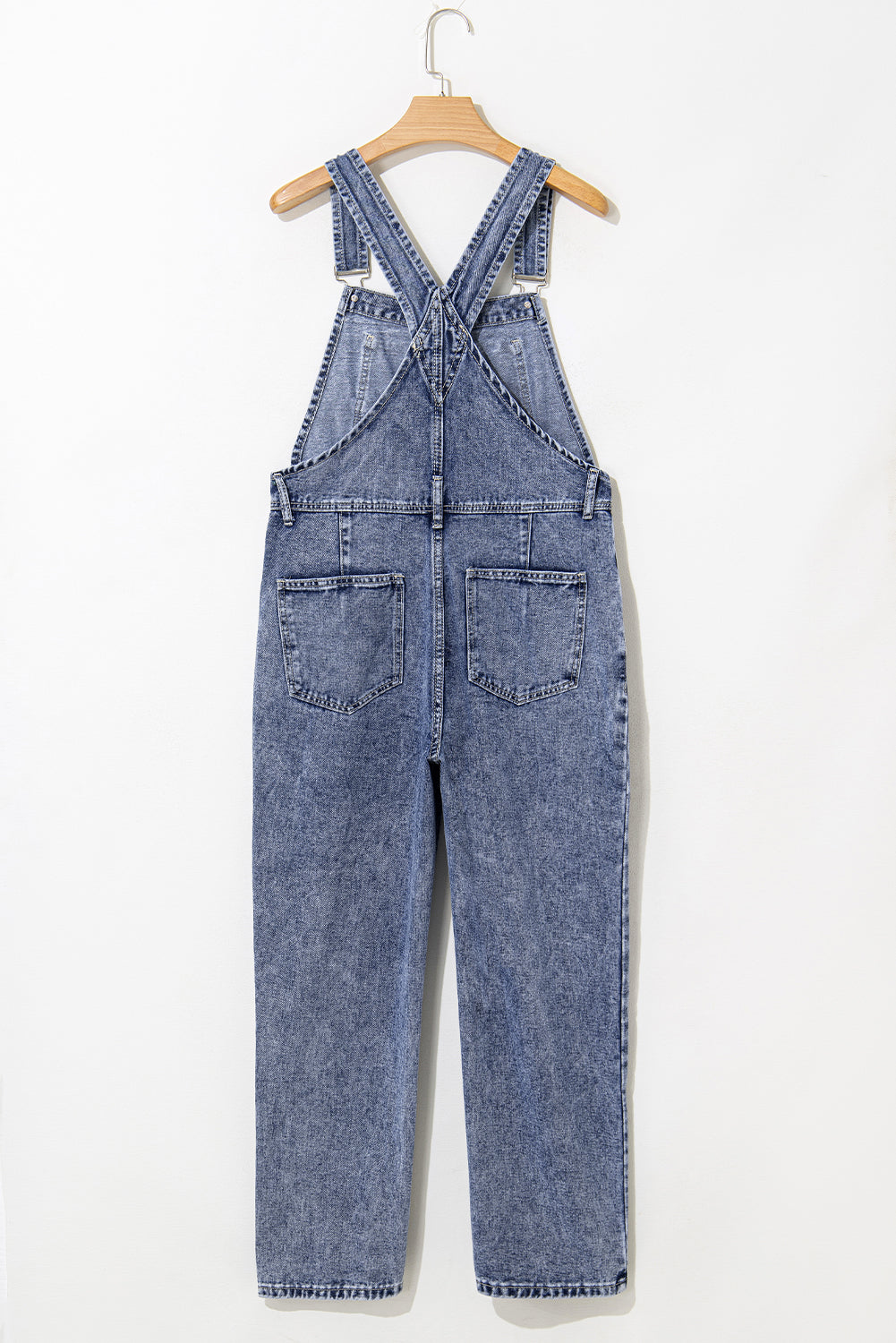 Sail Blue Straight Leg Pockets Denim Bib Overall