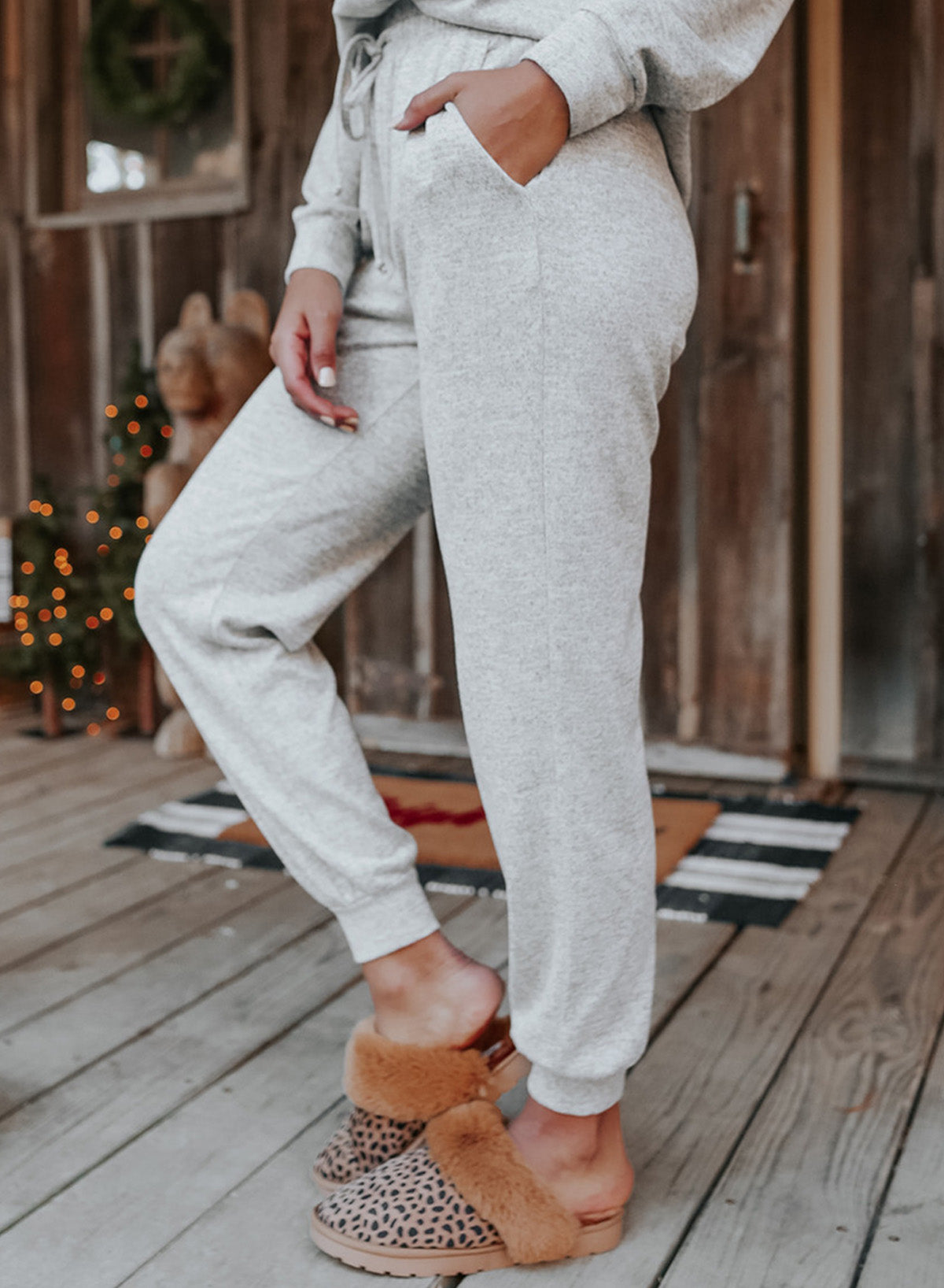 Spinach Green Long Sleeve Pullover & Jogger Pants Lounge Set