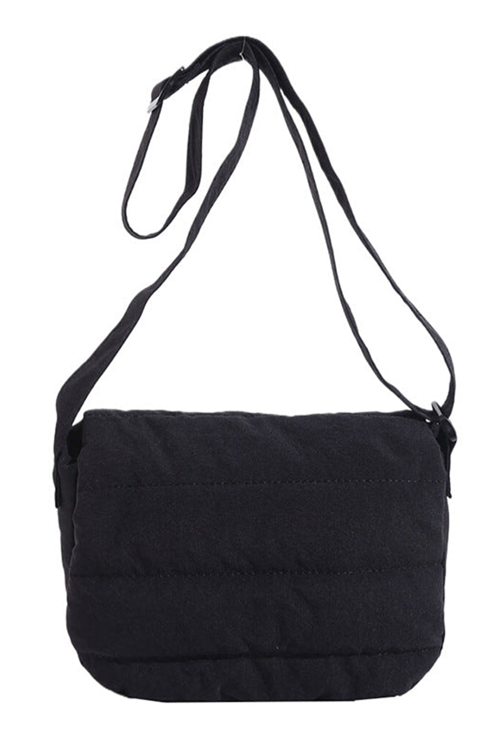 Black Quilted Cotton Crossbody Bag