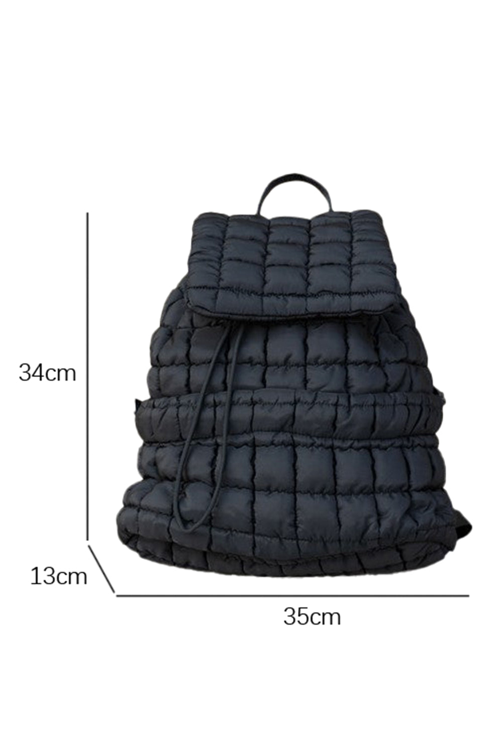 Coffee Solid Flapped Quilted Puffer Backpack